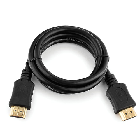 картинка Кабель HDMI - HDMI 1 м v1.4 Light, позолоченные контакты, Cablexpert черный от магазина Альфанит в Кунгуре