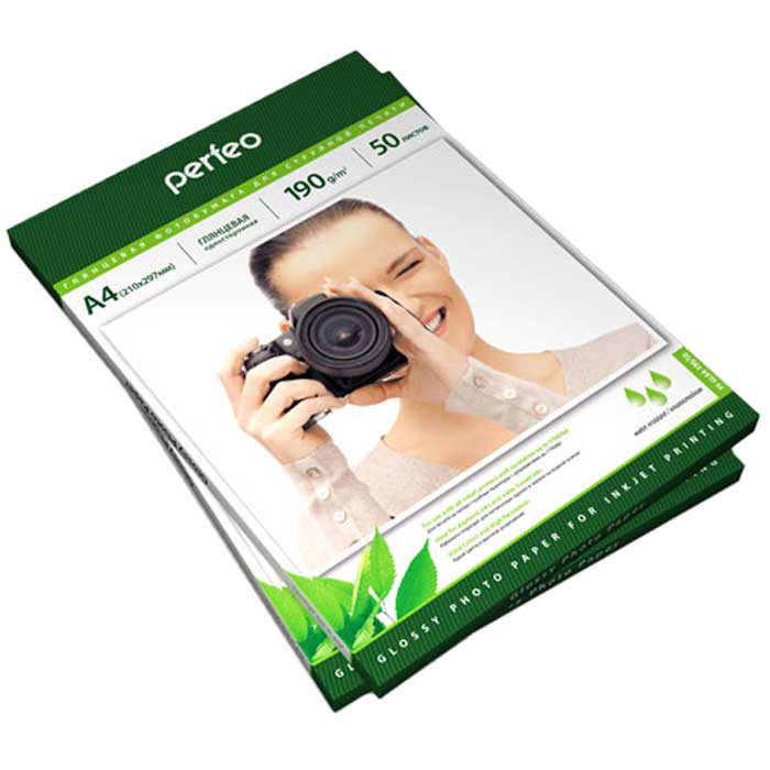 картинка Фотобумага Perfeo, А4, 50 л, 190 г/м2, глянцевая односторонняя, PF-MTA4-190/50 от магазина Альфанит в Кунгуре