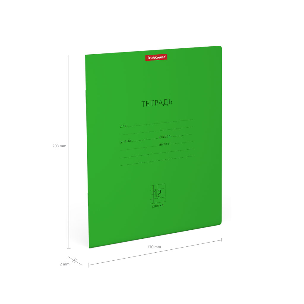 картинка Тетрадь 12 л, А5, клетка, зеленый, "Классика Neon", Erich Krause, 56537 от магазина Альфанит в Кунгуре