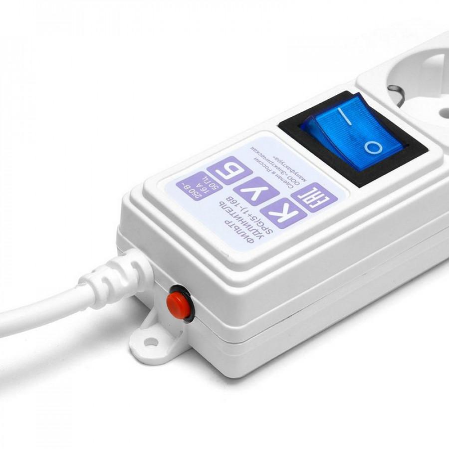 картинка Сетевой фильтр Cube Power, 6 розеток, 1,9 м, белый, выключатель, с заземлением, SPG(5+1)-16B-1,9М от магазина Альфанит в Кунгуре