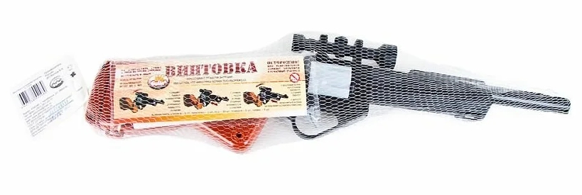 картинка Винтовка, 55 см, пластик, черный, в сетке, c оптическим прицелом, Форма, С-110-Ф, 773035 от магазина Альфанит в Кунгуре