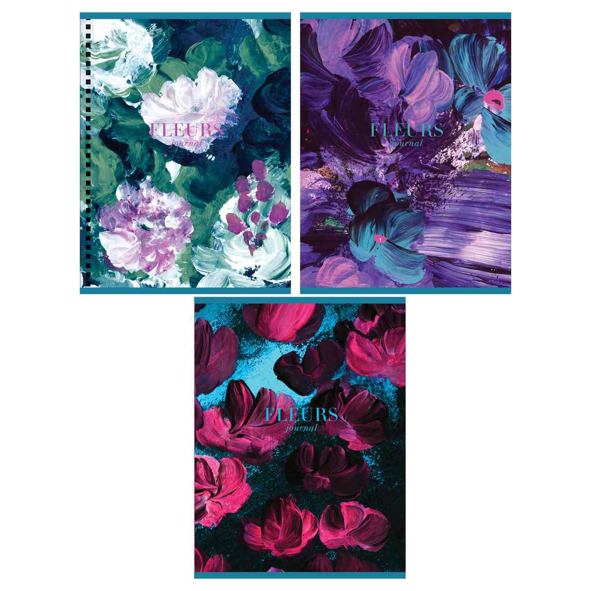картинка Тетрадь 80 л, А5, клетка, спираль, ассорти, "Blue flowers", Greenwich Line, NS5c80-53176 от магазина Альфанит в Кунгуре