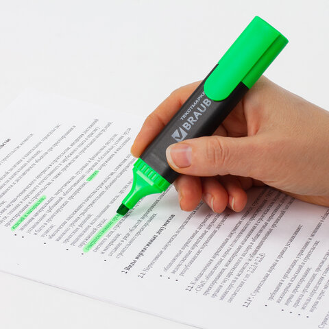 картинка Текстовыделитель, 1-5 мм, зеленый, "Contract", BRAUBERG, 150390 от магазина Альфанит в Кунгуре
