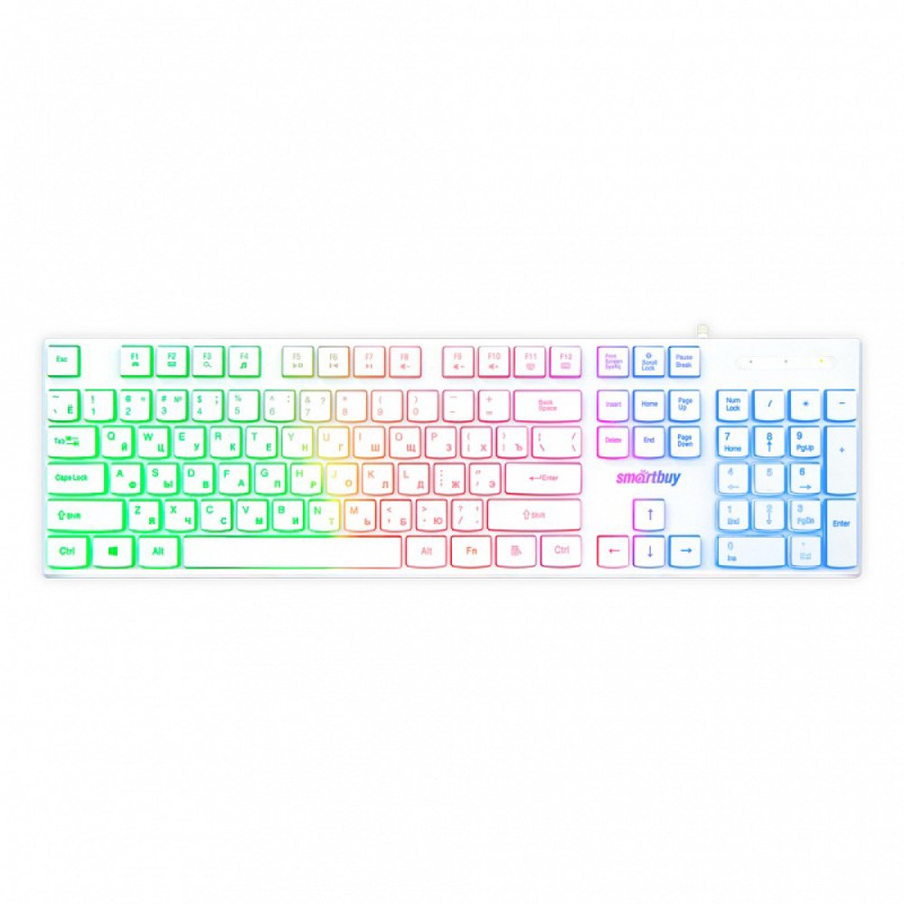 картинка Клавиатура проводная SmartBuy 251 ONE, USB, белый, подсветка, SBK-251U-W от магазина Альфанит в Кунгуре