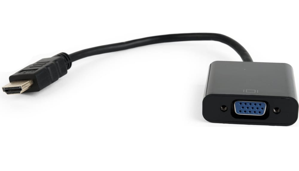 картинка Переходник аудио-видео Cablexpert A-HDMI-VGA-04 VGA (F) — HDMI (M), 0,15 м, черный от магазина Альфанит в Кунгуре