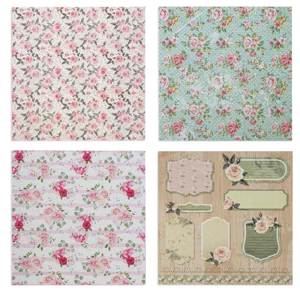 картинка Бумага для скрапбукинга, 30*30 см, 12 л, 180 г/м2, двусторонняя, "Шебби-шик", ОСТРОВ СОКРОВИЩ, 662764 от магазина Альфанит в Кунгуре