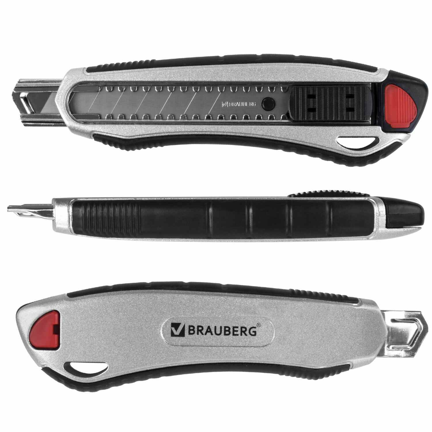 картинка Нож канцелярский 18 мм, мощный, "Heavy duty", BRAUBERG, 237158 от магазина Альфанит в Кунгуре