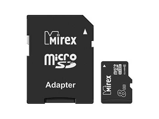картинка Карта памяти micro-SDHC Mirex 8 GB Class 10, с адаптером, 13613-AD10SD08 от магазина Альфанит в Кунгуре