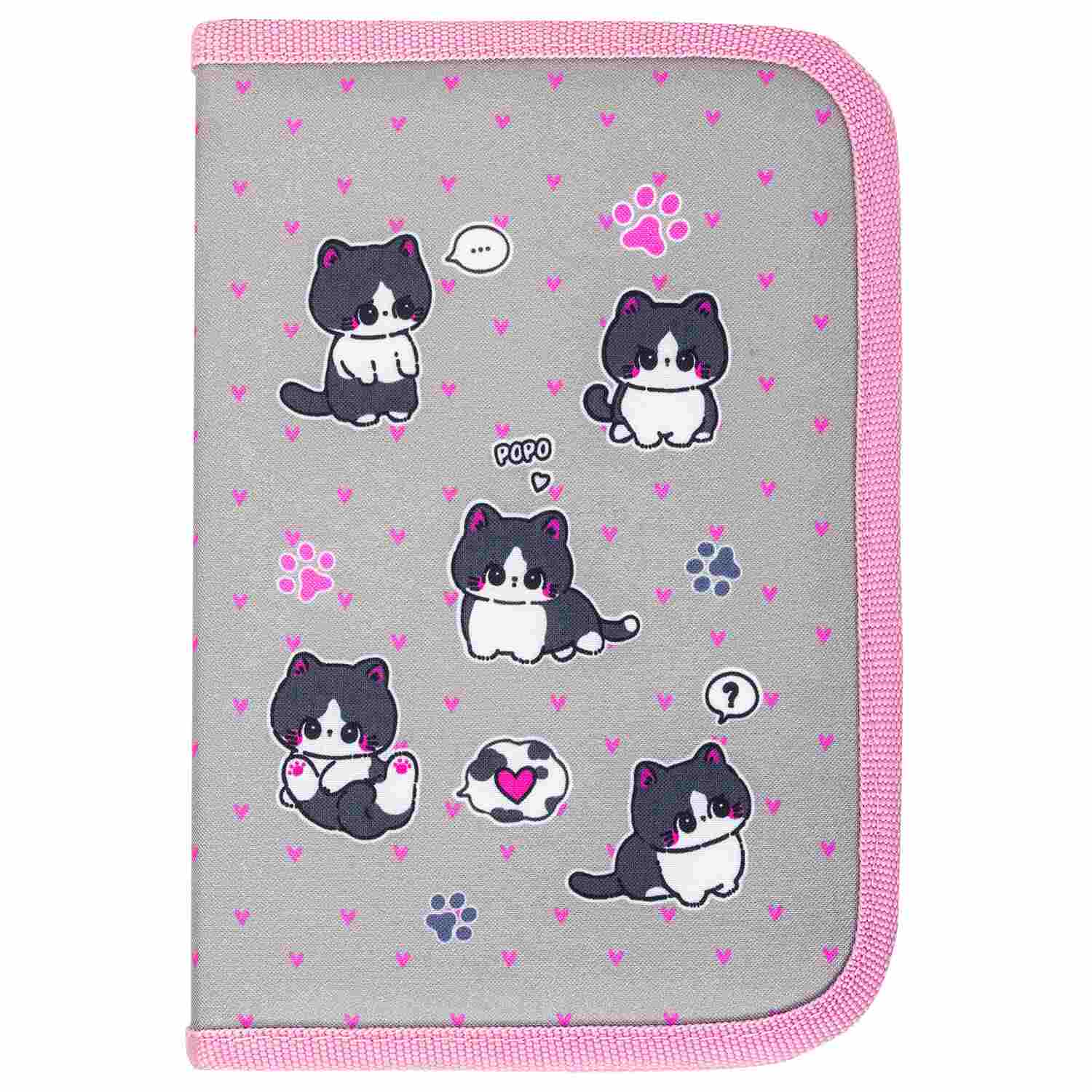 картинка Пенал 1 отделение, 21*14 см, полиэстер, "Cat patches", BRAUBERG, 272327 от магазина Альфанит в Кунгуре