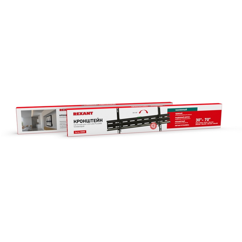 картинка Кронштейн для телевизора Rexant, 30"-70", черный, наклон, 38-0090 от магазина Альфанит в Кунгуре