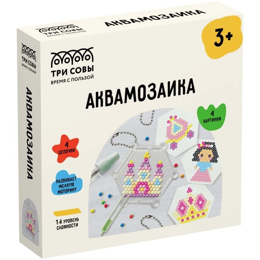 картинка Аквамозаика, 12*12 см, "Волшебная страна", Три совы, AQB_54286 от магазина Альфанит в Кунгуре