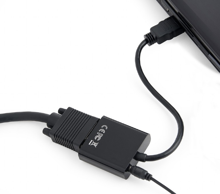 картинка Переходник аудио-видео Cablexpert A-HDMI-VGA-03 HDMI (M) — VGA (F), 0,15 м, черный от магазина Альфанит в Кунгуре