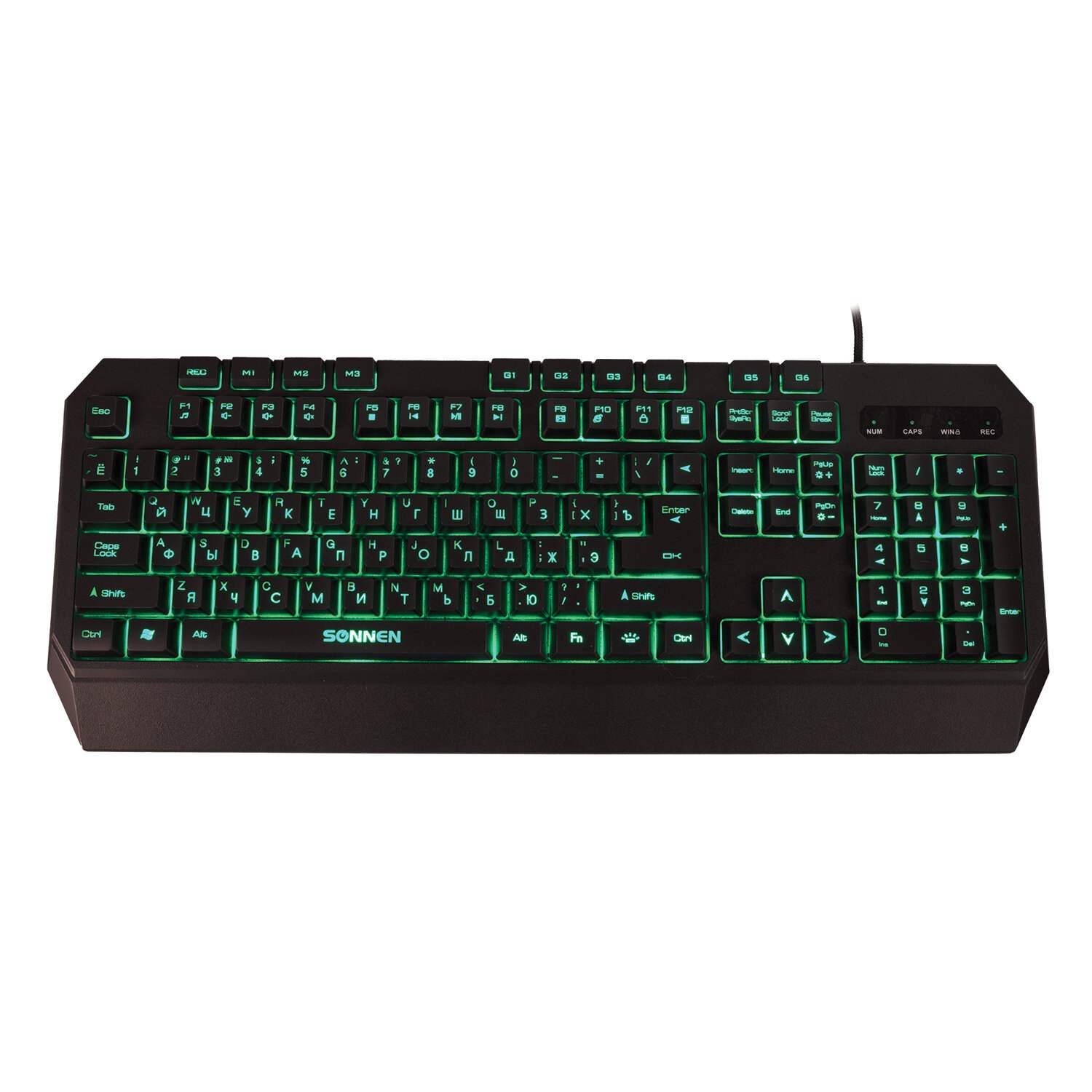 картинка Клавиатура проводная SONNEN KB-7700, USB, черный, 513512 от магазина Альфанит в Кунгуре