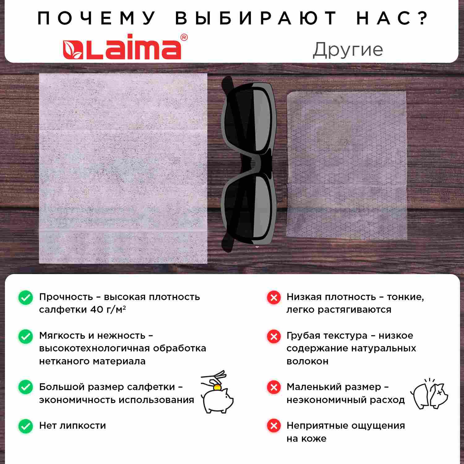 картинка Салфетки влажные, 50 шт, антибактериальные, "Экстракт алоэ", LAIMA, 125959 от магазина Альфанит в Кунгуре