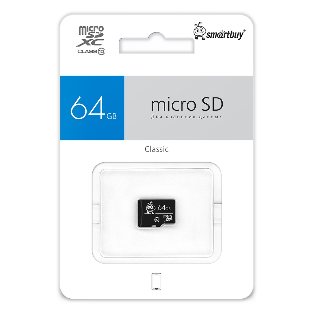 картинка Карта памяти micro-SDXC SmartBuy 64 GB Class 10, SB64GBSDCL10-00LE от магазина Альфанит в Кунгуре