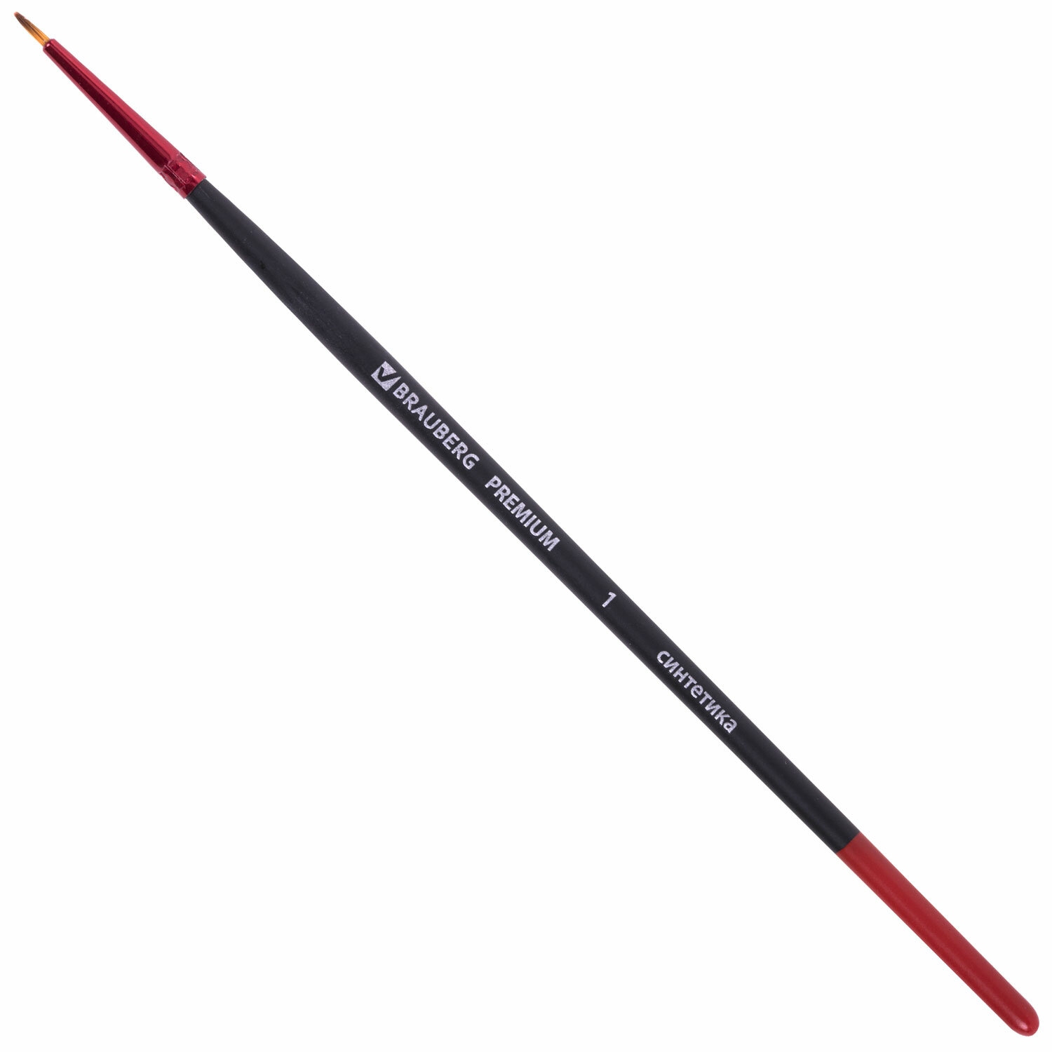 картинка Набор кистей 10 шт, № 1, 2, 2, 3, 4, 5, 6, 8, 10, синтетика, круглые и плоские, короткая ручка, "Premium", BRAUBERG, 201027 от магазина Альфанит в Кунгуре