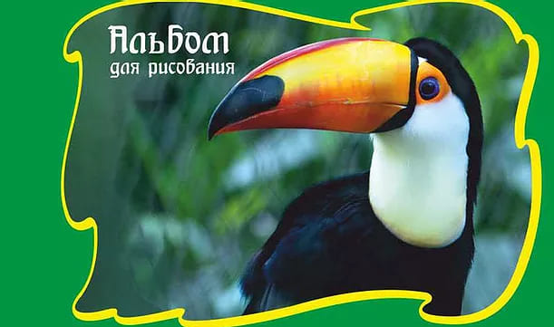 картинка Альбом для рисования, А4, 24 л, 180-200 г/м2, на завязках, ассорти, "Экзотические животные", УРБ, С16ЭА от магазина Альфанит в Кунгуре