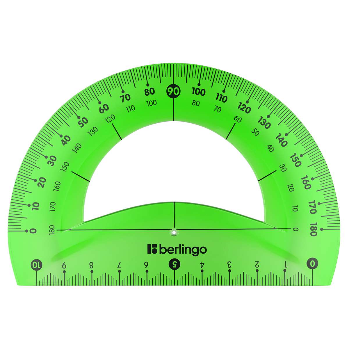 картинка Транспортир 180°, 10 см, пластик, ассорти, гибкий, "Flexy", Berlingo, PT_10010 от магазина Альфанит в Кунгуре