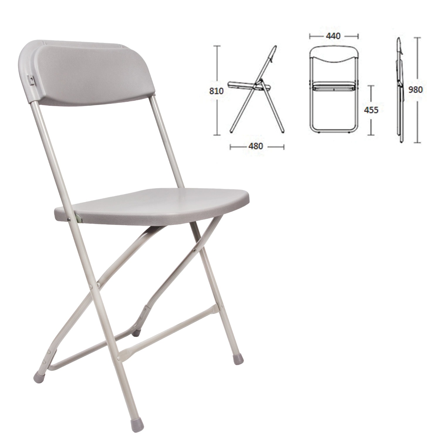 картинка Стул складной BRABIX "Golf CF-002", 47*58*87 см, пластик, серый, 531564 от магазина Альфанит в Кунгуре