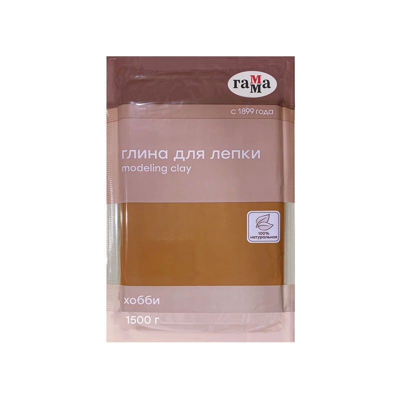 картинка Глина для лепки, 1,5 кг, терракотовый, натуральная, "Хобби", Гамма, 170320212 от магазина Альфанит в Кунгуре