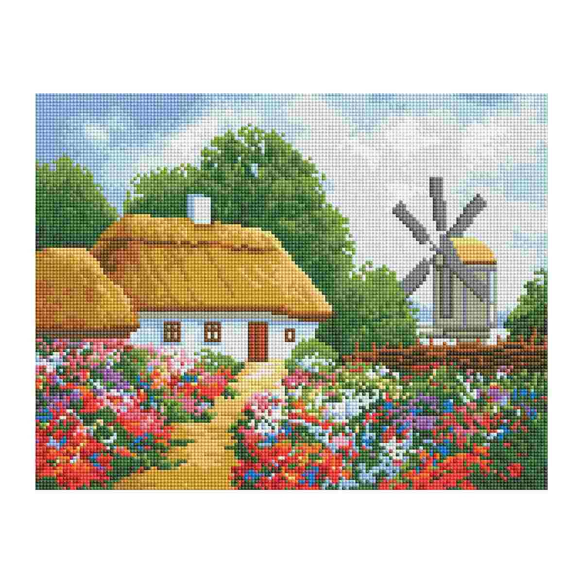 картинка Алмазная картина, 30*40 см, на холсте, полная выкладка, "Хутор", Три совы, АМ3040_47529 от магазина Альфанит в Кунгуре