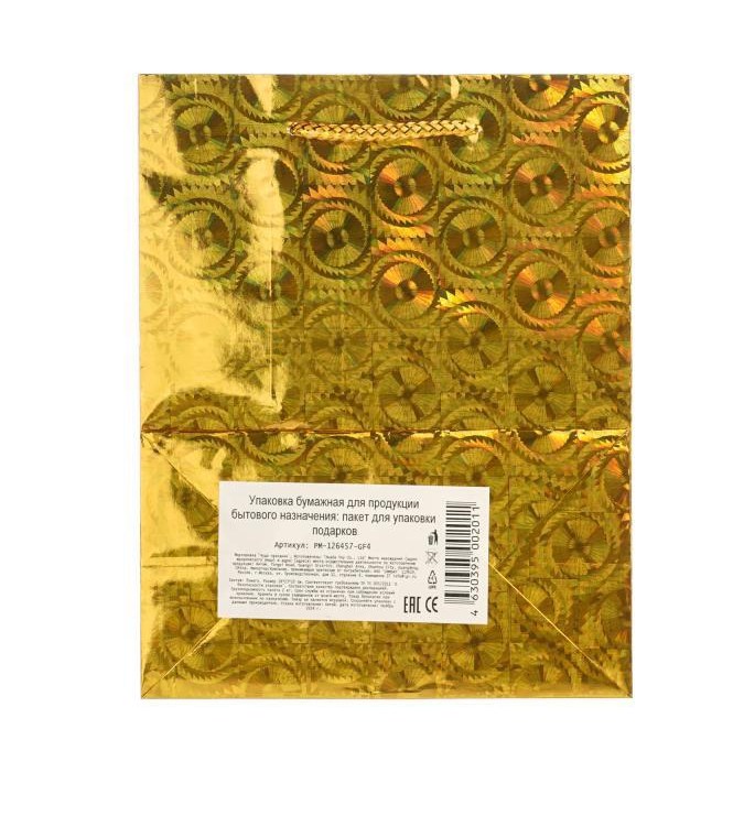 картинка Пакет подарочный, 18*23 см, 140 г/м2, ручка-шнур, бумага, ассорти, "Голография", Чудо праздник, PM-126457-GF4 от магазина Альфанит в Кунгуре