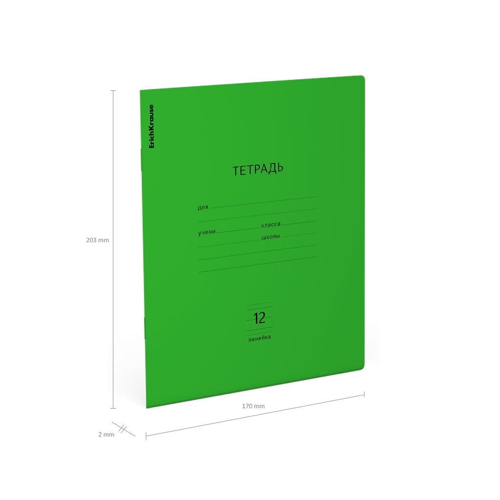 картинка Тетрадь 12 л, А5, линия, зеленый, "Классика Neon", Erich Krause, 56538 от магазина Альфанит в Кунгуре