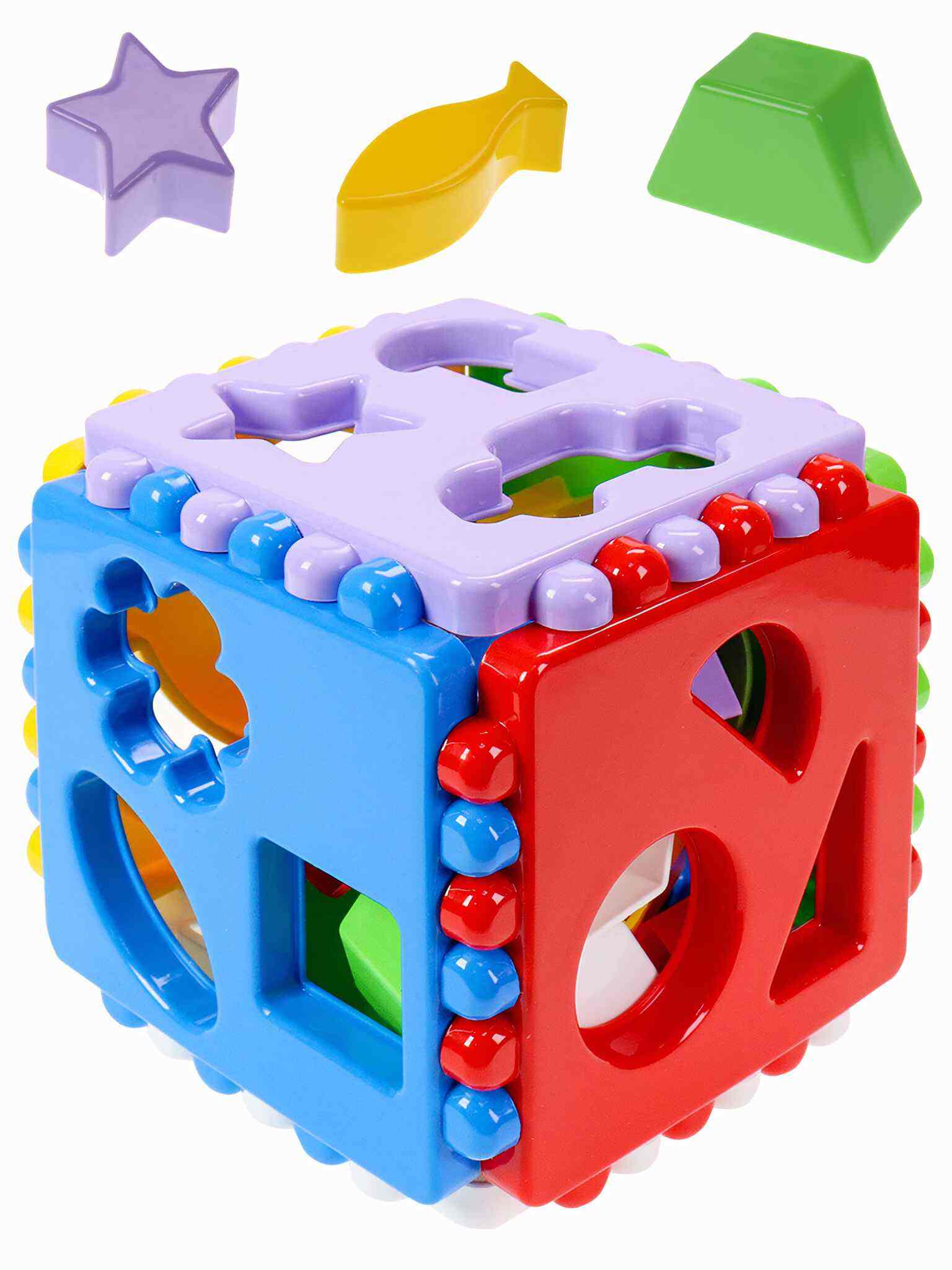 картинка Игрушка-сортер, 11,5*11,5 см, "Куб большой", Рыжий кот, И-3929 от магазина Альфанит в Кунгуре