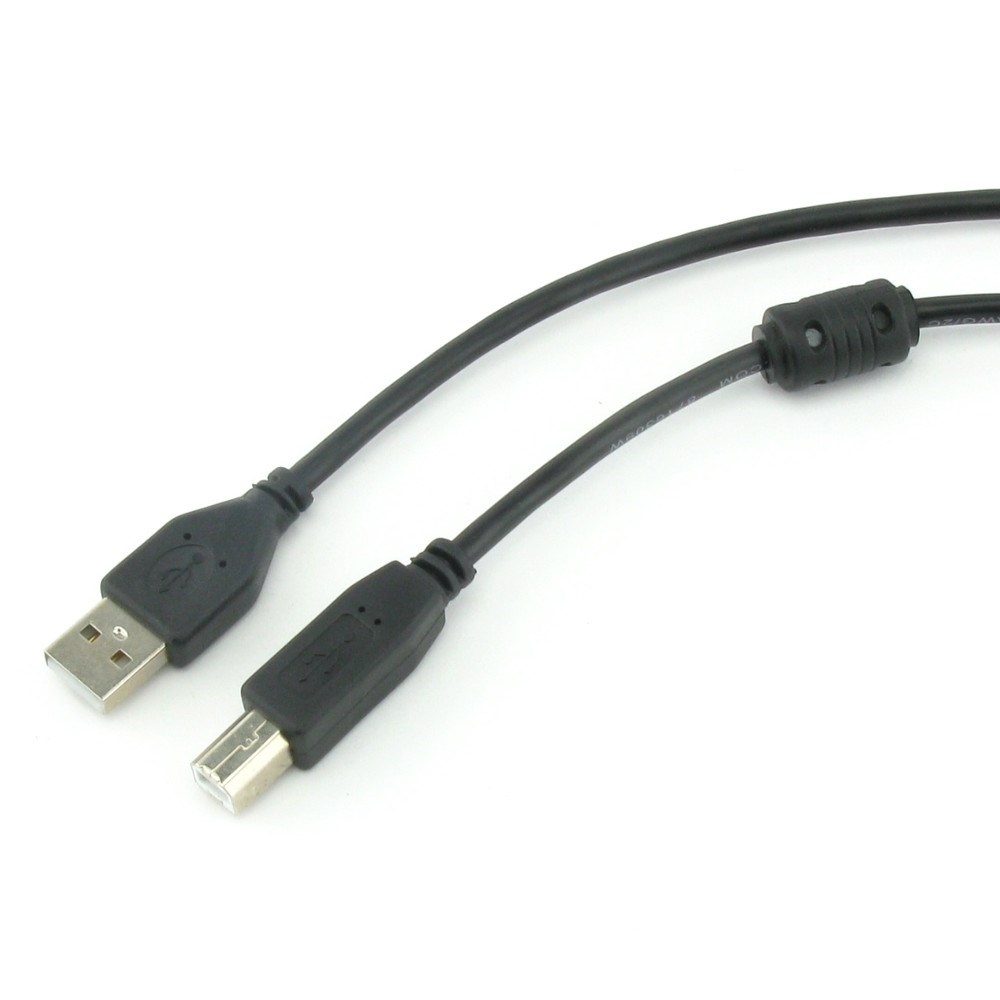 картинка Кабель соединительный для принтера Cablexpert Pro USB 2.0 AM — USB 2.0 BM, 1,8 м, черный, CCF-USB2-AMBM-6 от магазина Альфанит в Кунгуре