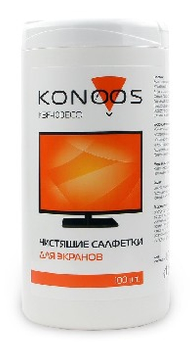 картинка Салфетки чистящие для ЖК-экранов, 100 шт, в тубе, Konoos, KBF-100ECO от магазина Альфанит в Кунгуре