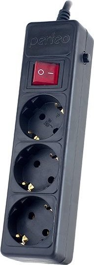 картинка Сетевой фильтр Perfeo Power, 3 розетки, 3,0 м, серый, выключатель, с заземлением, PF_A4666 от магазина Альфанит в Кунгуре