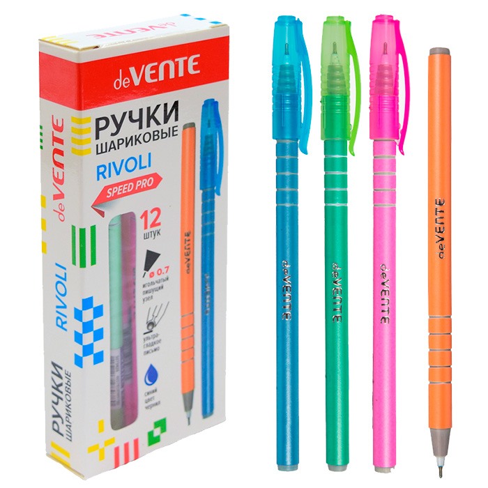 картинка Ручка шариковая, 0,7 мм, синяя, корп. ассорти, "Speed Pro. Rivoli", deVente, 5073426 от магазина Альфанит в Кунгуре