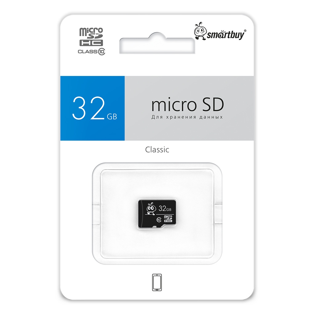картинка Карта памяти micro-SDHC SmartBuy 32 GB Class 10, SB32GBSDCL10-00 UHS-I от магазина Альфанит в Кунгуре