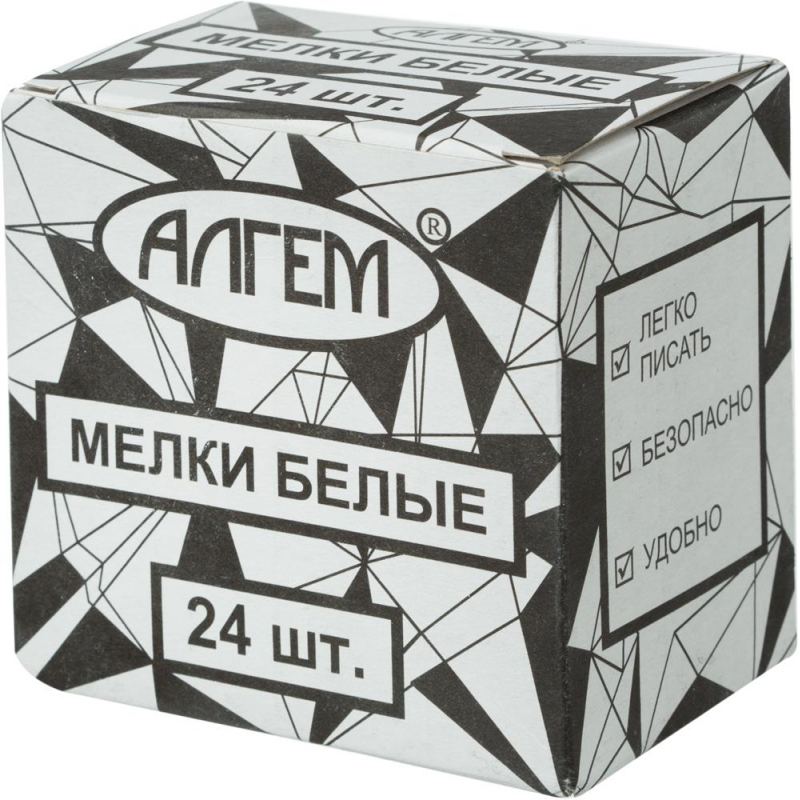 картинка Мел белый, 24 шт, квадратный, в коробке, АЛГЕМ, НМБ-24 от магазина Альфанит в Кунгуре