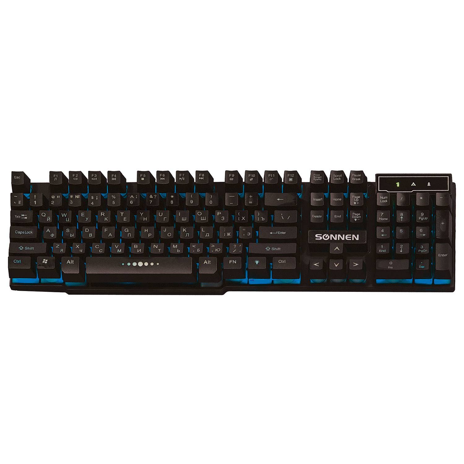 картинка Клавиатура проводная SONNEN KB-7010, USB, черный, 512653 от магазина Альфанит в Кунгуре