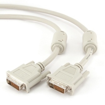 картинка Кабель DVI-D dual link 10 м, экранированный, ферритовые кольца, Gembird, серый, CC-DVI2-10M от магазина Альфанит в Кунгуре