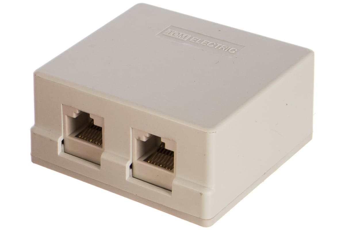 картинка Розетка RJ-45 внешняя, 2 порта, TDM, SQ1809-0004 от магазина Альфанит в Кунгуре