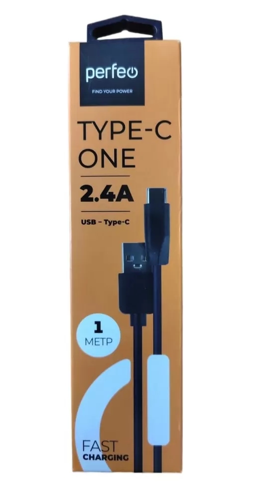 картинка Кабель соединительный Perfeo One USB A (M) — USB Type C, 1,0 м, черный, U4703 от магазина Альфанит в Кунгуре