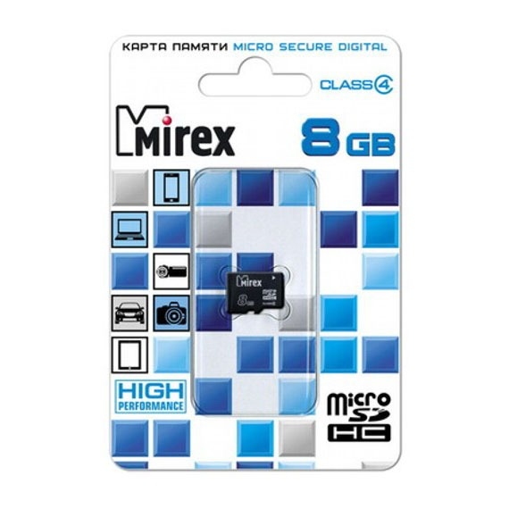картинка Карта памяти micro-SDHC Mirex 8 GB Class 4, 13612-MCROSD08 от магазина Альфанит в Кунгуре