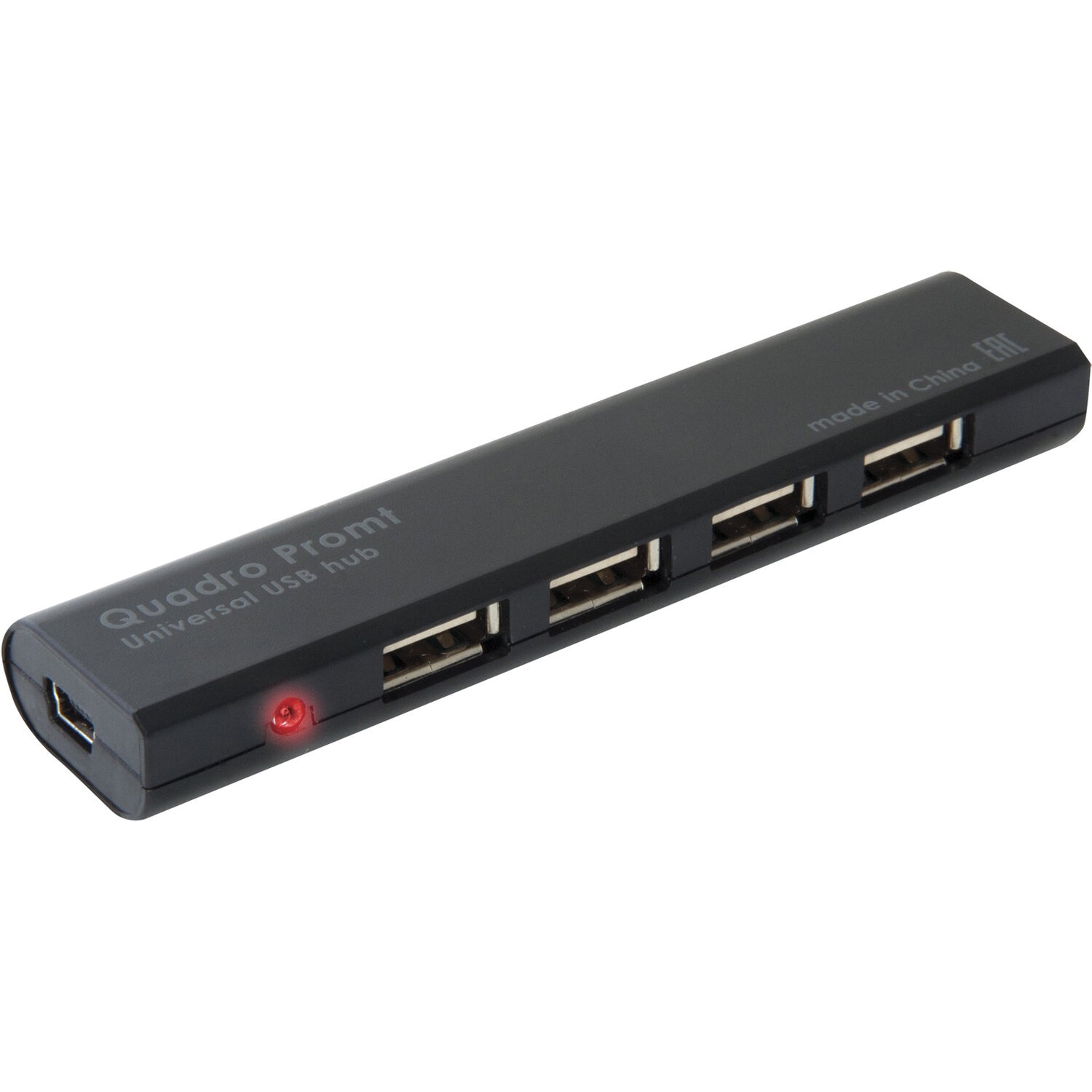 картинка Разветвитель Defender Quadro Promt, USB 2.0, 4 порта, черный, разъем для блока питания, 83200 от магазина Альфанит в Кунгуре