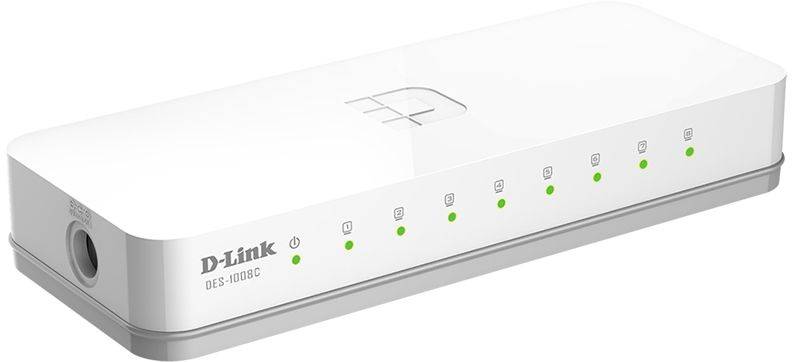 картинка Коммутатор D-Link DES-1008C, 8 портов, 10/100 Мбит/с, неуправляемый от магазина Альфанит в Кунгуре