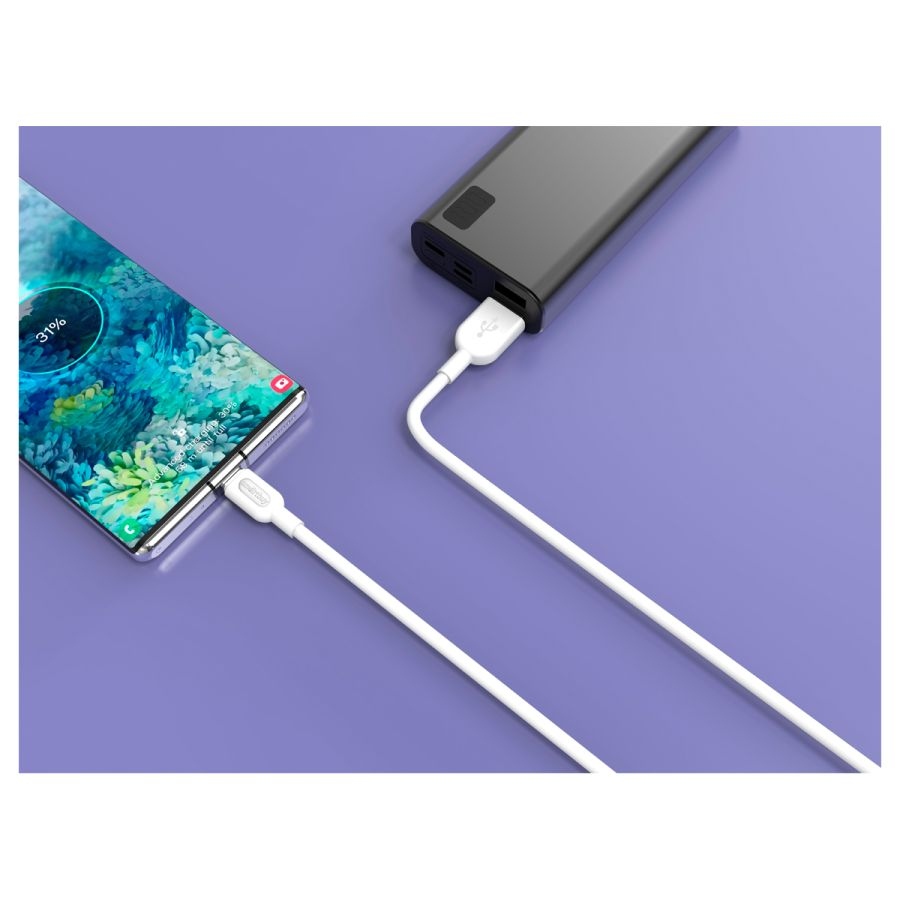 картинка Кабель зарядный SmartBuy S01 USB A (M) — USB Type C, 1,0 м, белый, iK-3112-S01w от магазина Альфанит в Кунгуре