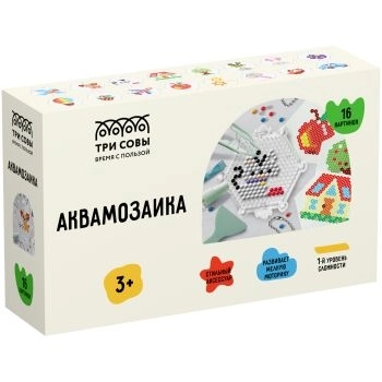 картинка Аквамозаика, 15 цв, 16 карточек, Три совы, AQB_54301 от магазина Альфанит в Кунгуре
