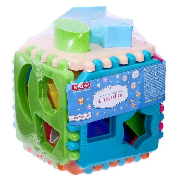 картинка Игрушка-сортер, 11,5*11,5 см, "Логический куб", STELLAR, 01307 от магазина Альфанит в Кунгуре