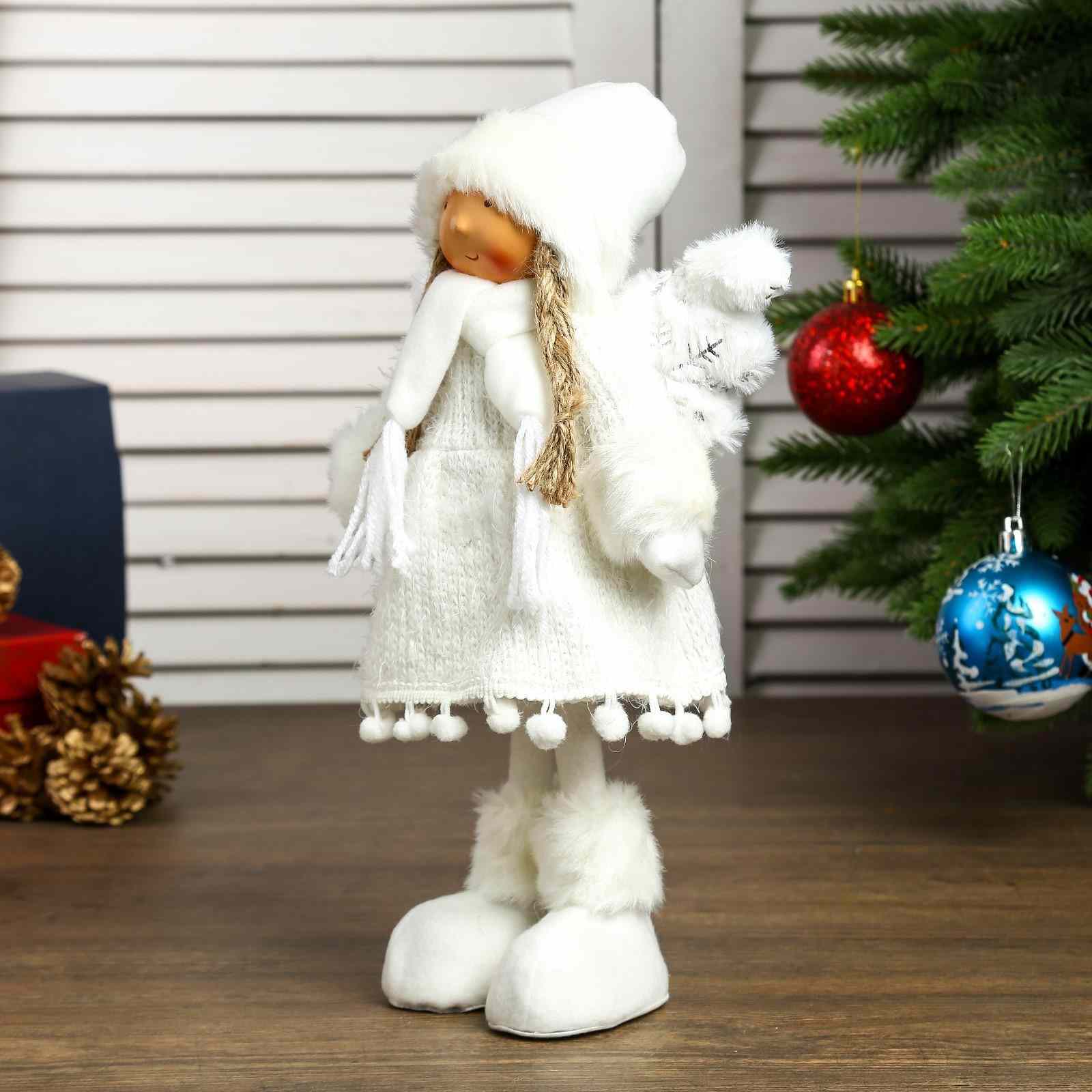 картинка Сувенир новогодний, 28*8*14 см, "Ангелочек Геля в белом платье", 4166960 от магазина Альфанит в Кунгуре