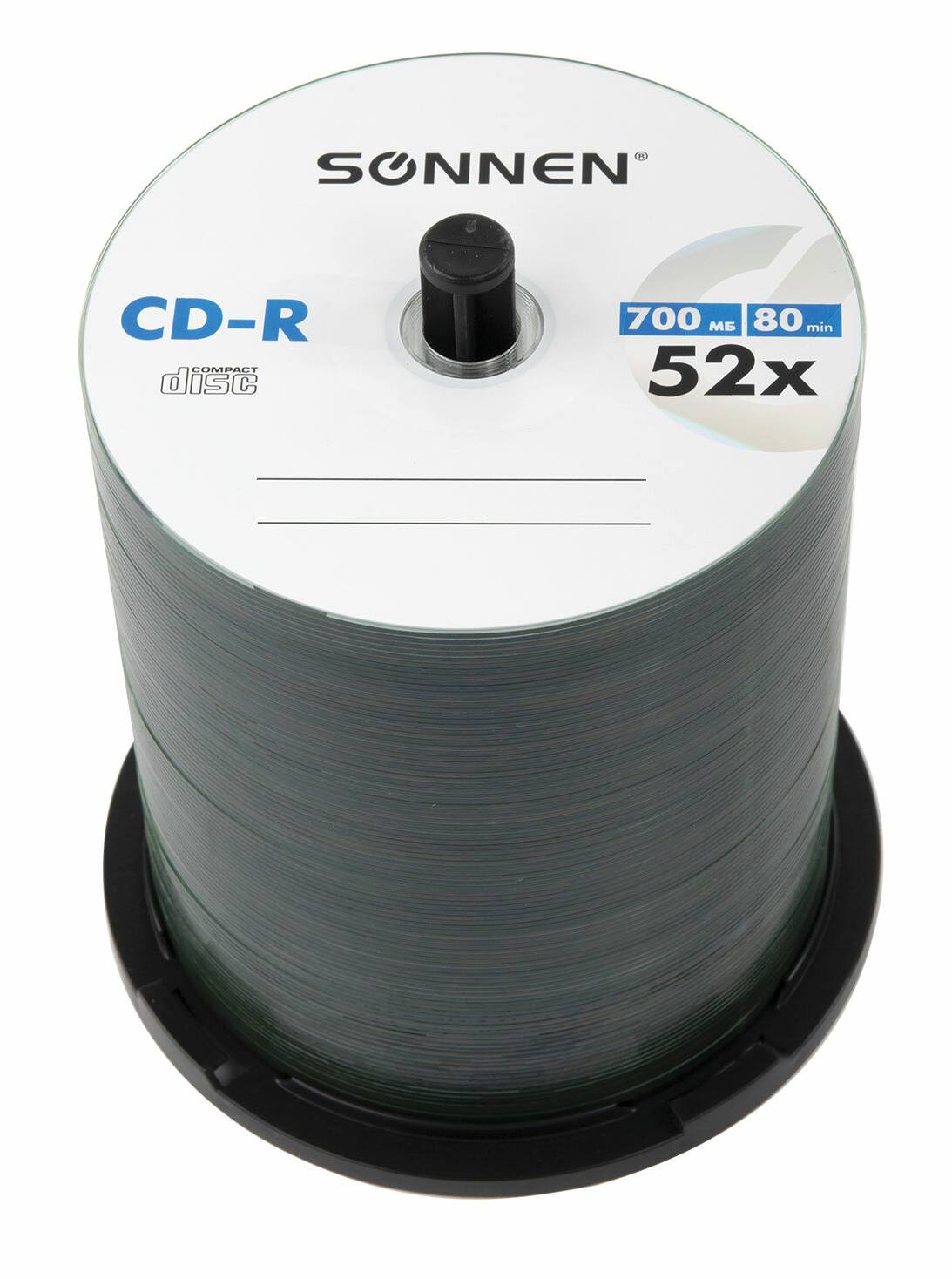 картинка Диски CD-R SONNEN, 100 шт, 52x, сидибокс, 513533 от магазина Альфанит в Кунгуре