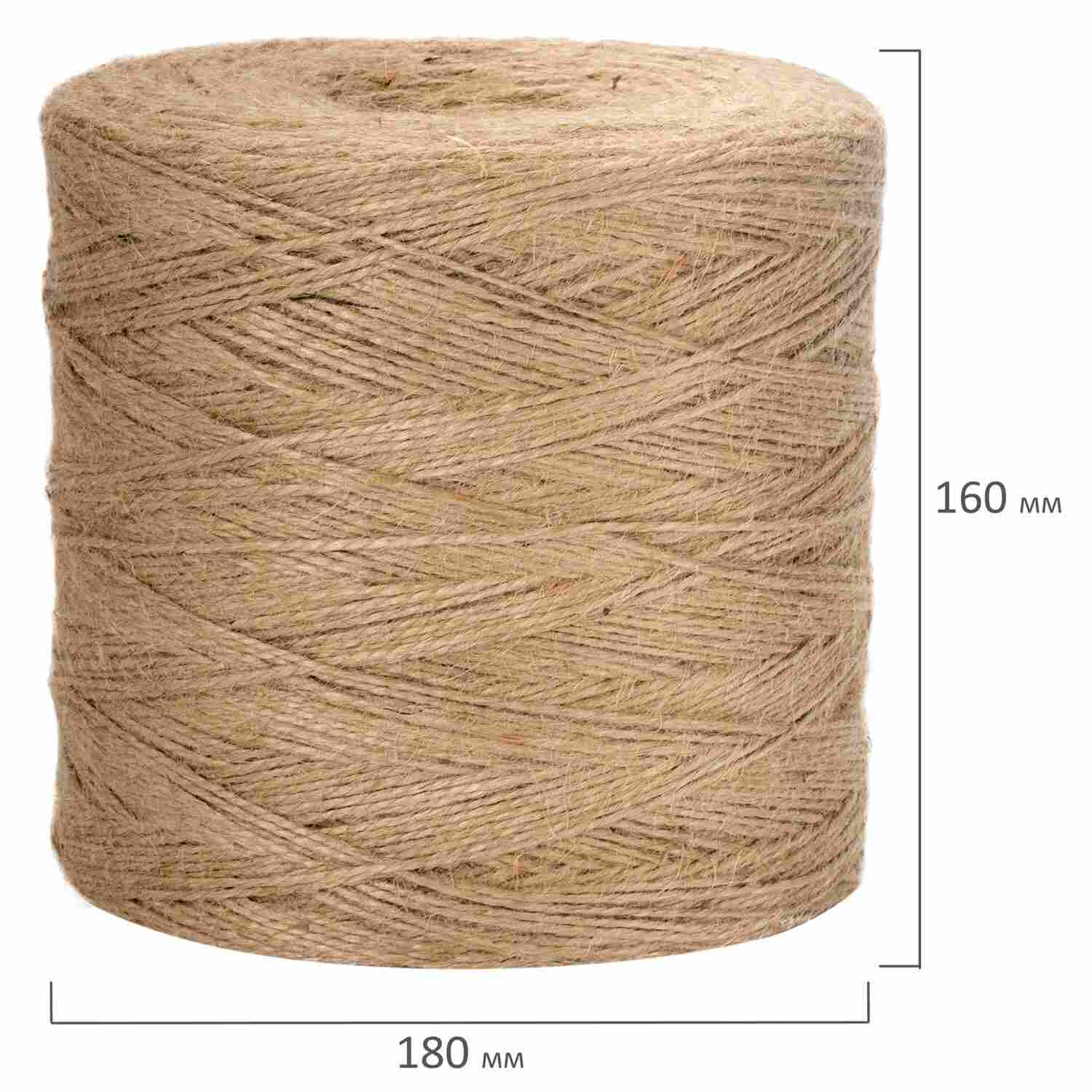 картинка Шпагат, 1200 м, 1,8 мм,  джутовый, BRAUBERG, 600396 от магазина Альфанит в Кунгуре
