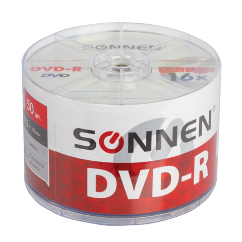 картинка Диски DVD-R SONNEN Bulk, 50 шт, 16x 4,7 Gb, бокс от магазина Альфанит в Кунгуре