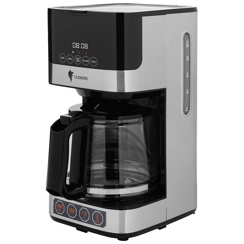 картинка Кофеварка капельная Leonord LE-1755, 900 Вт, 1,5 л, LCD-дисплей, 108166 от магазина Альфанит в Кунгуре