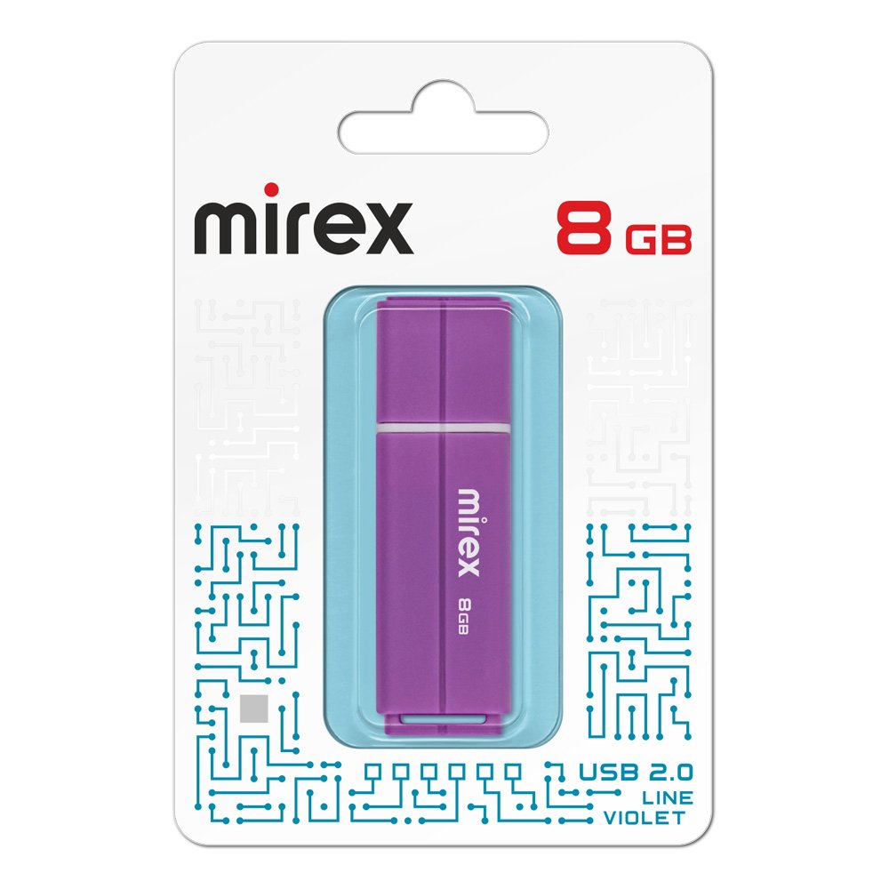 картинка Флеш-диск Mirex 8 GB USB 2.0, Line, фиолетовый, 13600-FMULVT08 от магазина Альфанит в Кунгуре